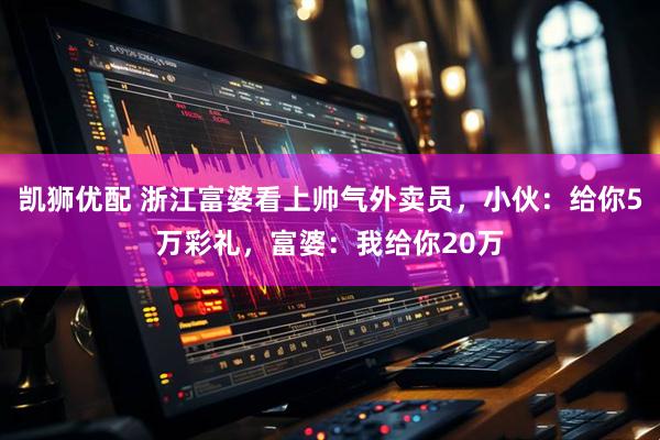 凯狮优配 浙江富婆看上帅气外卖员，小伙：给你5万彩礼，富婆：我给你20万